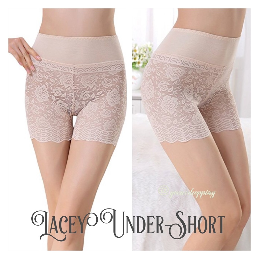 2 Lacy Bo-ho Chic Nude Short Leggings Boy Sh…